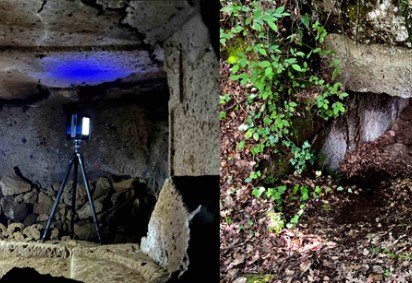 Câmera realiza medições para a criação de uma reprodução em 3D da passagem para um túmulo etrusco, na Itália: ciência utiliza ferramentas modernas e complexas para compreender o passado   -  (crédito:  Jonathan Westin) -Câmera realiza medições para a criação de uma reprodução em 3D da passagem para um túmulo etrusco, na Itália: ciência utiliza ferramentas modernas e complexas para compreender o passado   -  (crédito:  Jonathan Westin)