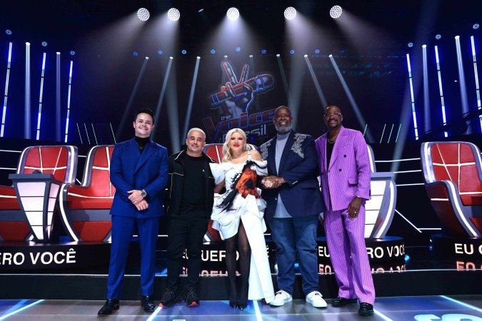 Matheus & Kauan, Duda Beat, Péricles e Mumuzinho são os técnicos da nova temporada do The Voice Brasil  -  (crédito: RICARDO BUFOLIN)