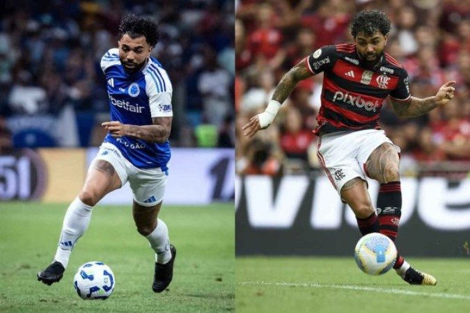 Ídolo do Flamengo, Gabigol é esperança de gols do Cruzeiro -  (crédito: Fotos: Gustavo Aleixo / Cruzeiro e Marcelo Cortes / Flamengo)