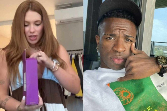 Noivos? Virginia grava conteúdo em closet de Vini Jr. em Madrid -  (crédito: Reprodução/Instagram)