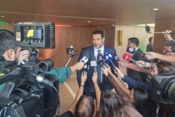 Samir Xaud em entrevista após o anúncio do novo calendário do futebol brasileiro -  (crédito: Foto:  Carlos Alberto Vieira)