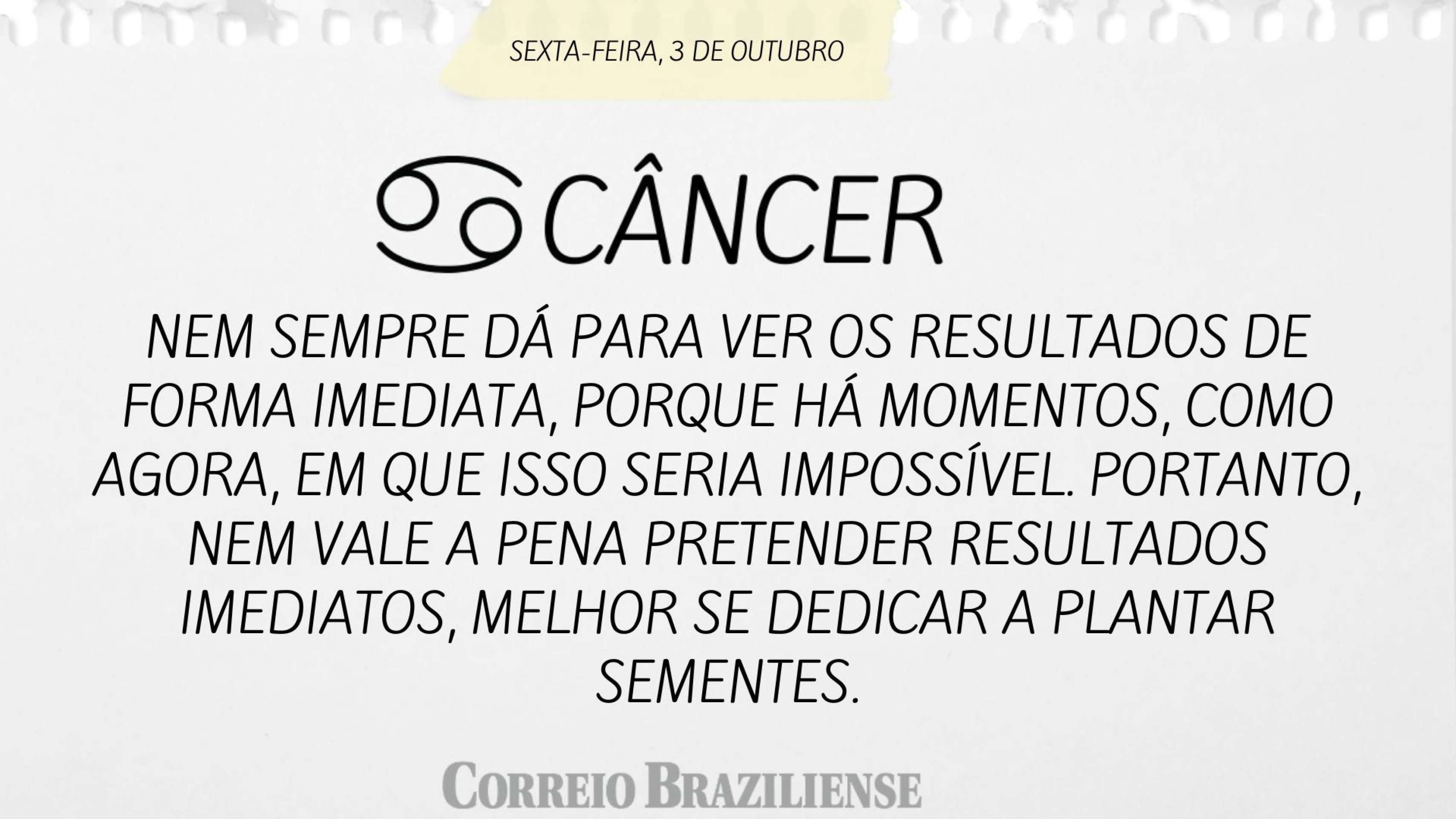 Hor&oacute;scopo desta sexta-feira (3/10)