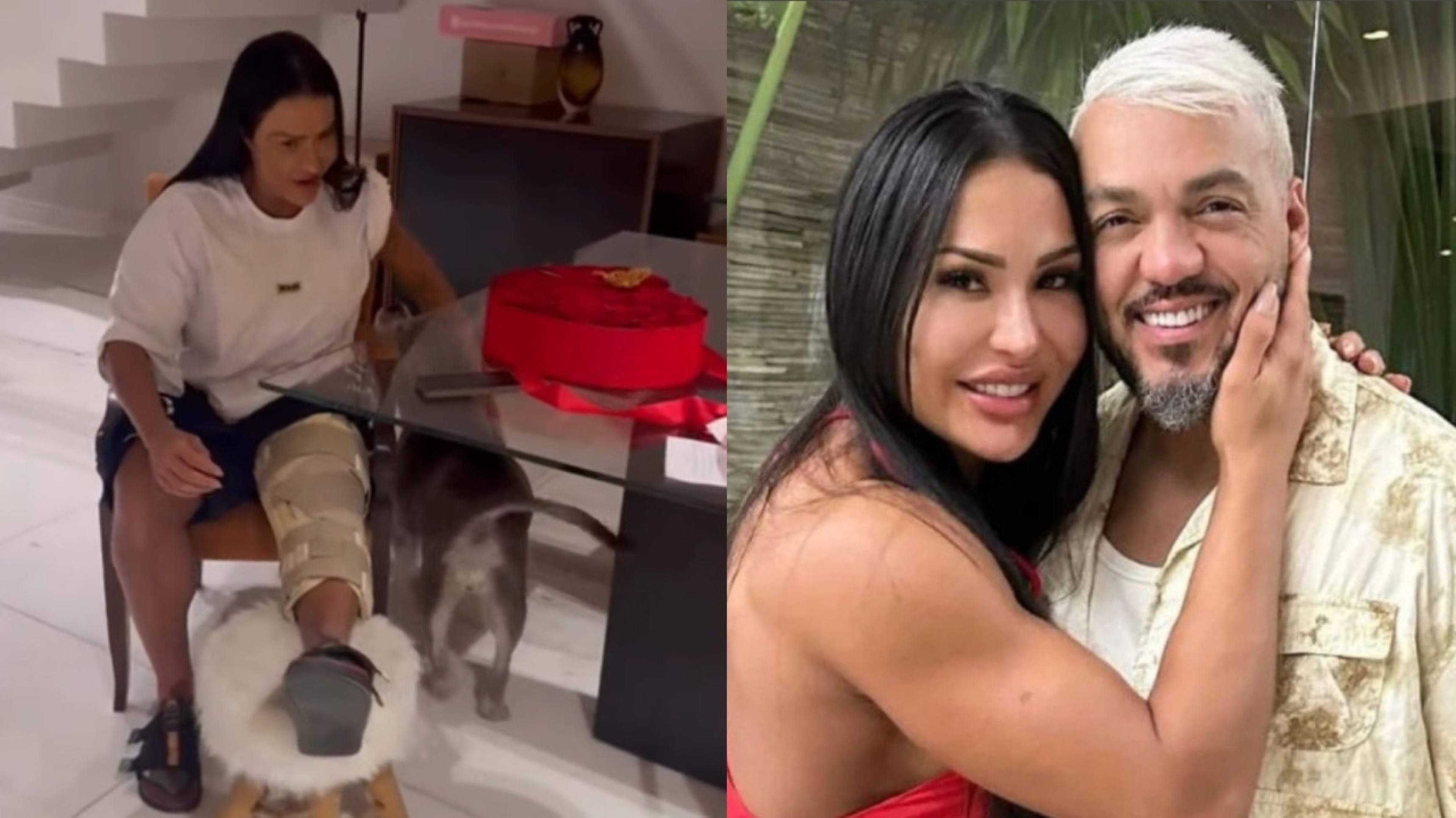 Gracyanne Barbosa recebe presente romântico misterioso e web cita Belo