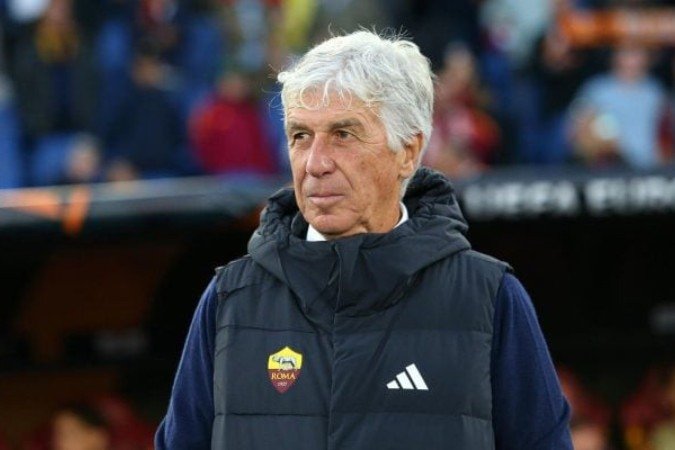 Gian Piero Gasperini na partida contra o Lille pela 2ª rodada da Liga Europa -  (crédito: Foto: Paolo Bruno/Getty Images)