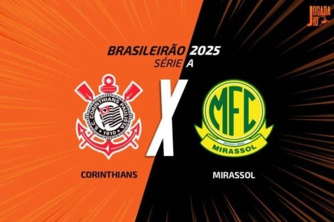 Corinthians e Mirassol se enfrentam pelo Brasileirão - (crédito: Arte: Jogada10) Corinthians e Mirassol se enfrentam pelo Brasileirão - (crédito: Arte: Jogada10)