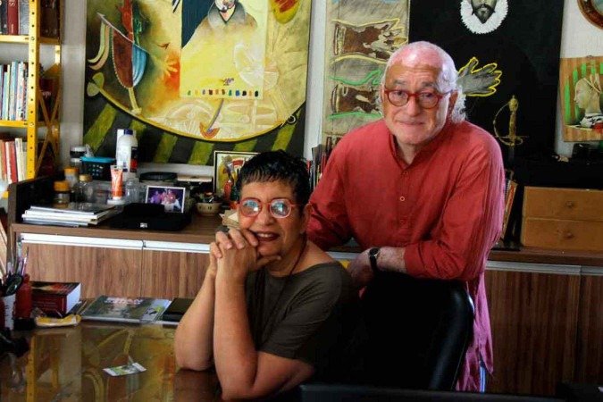 Nelson Cruz e Marilda Castanha dividem atelier na casa em que moram, em Santa Luzia -  (crédito: JAIR AMARAL/EM/D.APRESS)