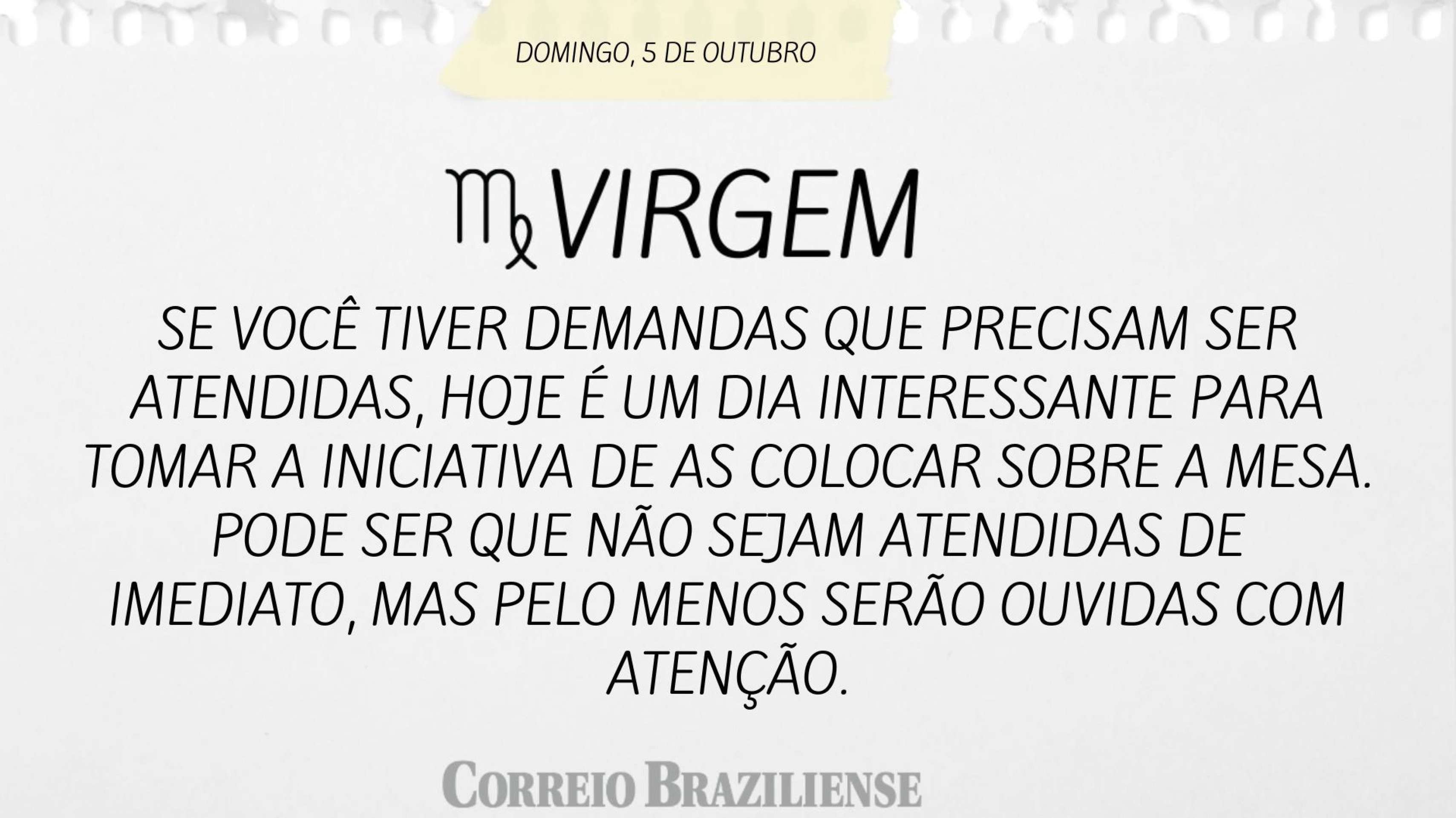 Horóscopo deste domingo (5/10)