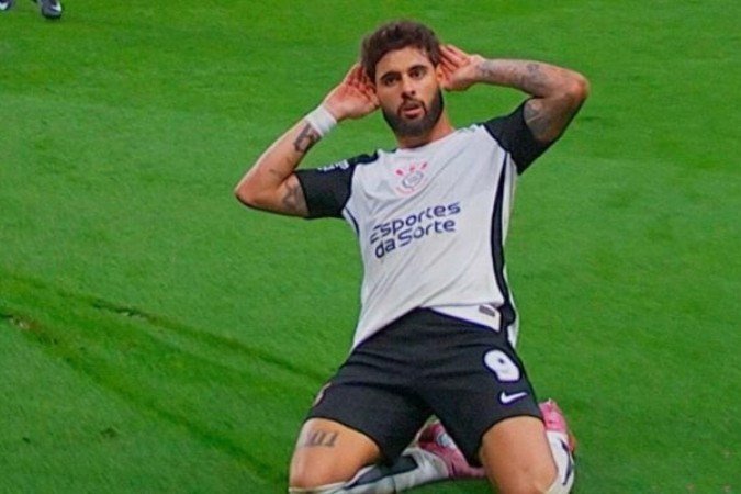 Yuri Alberto celebra seu gol contra o Mirassol -  (crédito: Foto: Reprodução / SporTV)