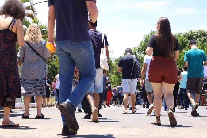 Candidatos realizaram as provas objetivas neste domingo (5/10) -  (crédito:  Mariana Campos/CB/D.A Press)