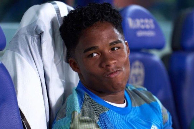 Endrick busca mais oportunidades e ainda não entrou em campo nesta temporada com a camisa do Real Madrid -  (crédito: Foto: Aitor Alcalde/Getty Images)