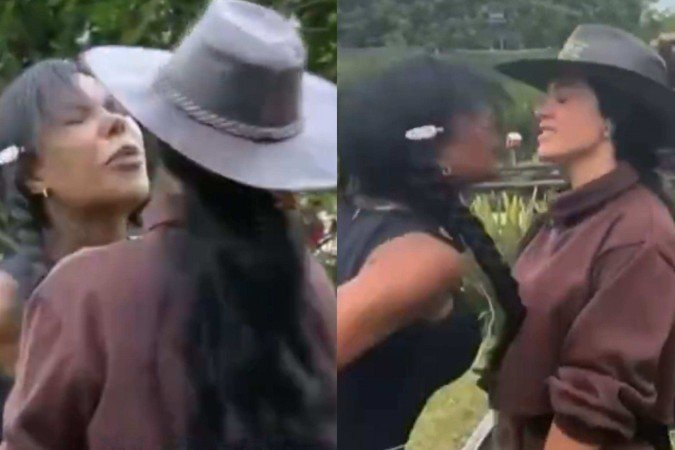 A Fazenda: Namorada de Belo leva cusparada na cara e quebra-pau toma conta - (crédito: Reprodução/Record) A Fazenda: Namorada de Belo leva cusparada na cara e quebra-pau toma conta - (crédito: Reprodução/Record)