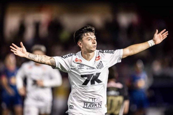 Barreal é o artilheiro do Santos no Brasileirão -  (crédito: Foto: Raul Baretta/Santos FC)