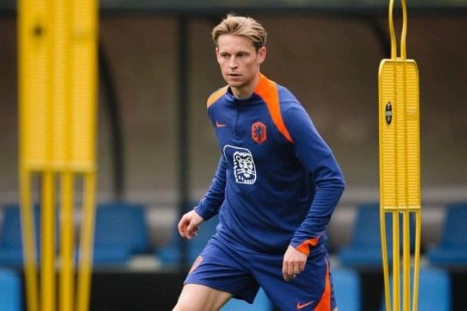 Frenkie De Jong durante treinamento da seleção holandesa - (crédito: Foto: Divulgação / Ons Oranje) Frenkie De Jong durante treinamento da seleção holandesa - (crédito: Foto: Divulgação / Ons Oranje)