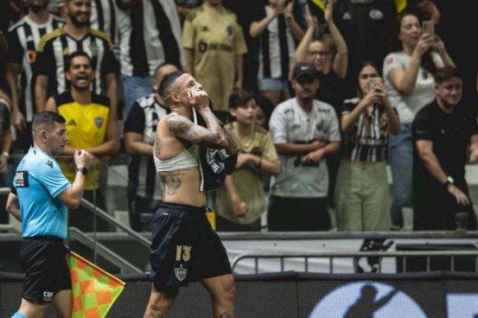 Guilherme Arana marcou na vitória do Atlético sobre o Sport -  (crédito: Foto: Pedro Souza/Atlético)