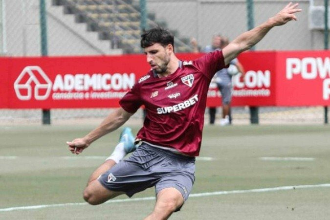Calleri durante um treinamento do São Paulo - (crédito: Foto: Erico Leonan/São Paulo FC) Calleri durante um treinamento do São Paulo - (crédito: Foto: Erico Leonan/São Paulo FC)