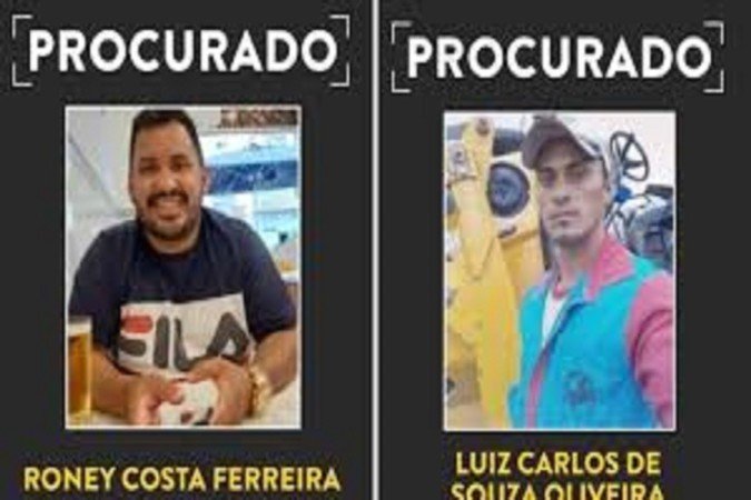 Cartazes com fotos dos dois procurados foram distribuído pela Secretaria de Segurança Pública -  (crédito: Sejusp)