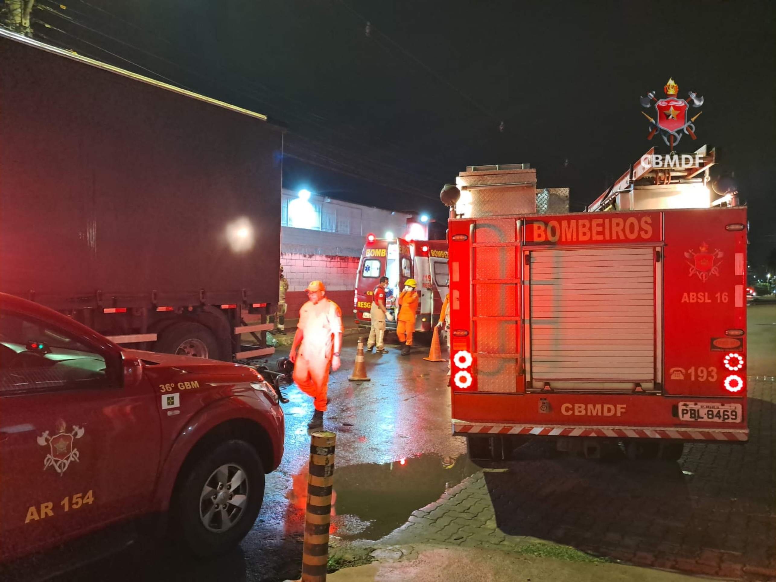 Sinistro de trânsito mobilizou quatro viaturas do CBMDF