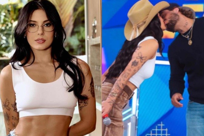 Ana Castela faz gesto malcriado ao beijar Zé Felipe na TV - (crédito: Reprodução/Instagram) Ana Castela faz gesto malcriado ao beijar Zé Felipe na TV - (crédito: Reprodução/Instagram)