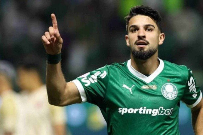 Flaco López em campo pelo Palmeiras -  (crédito: Foto: Cesar Greco/Palmeiras)