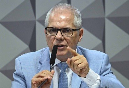 Ex-presidente do INSS, Alessandro Stefanutto, na CPMI do INSS -  (crédito: Jefferson Rudy/Agência Senado)