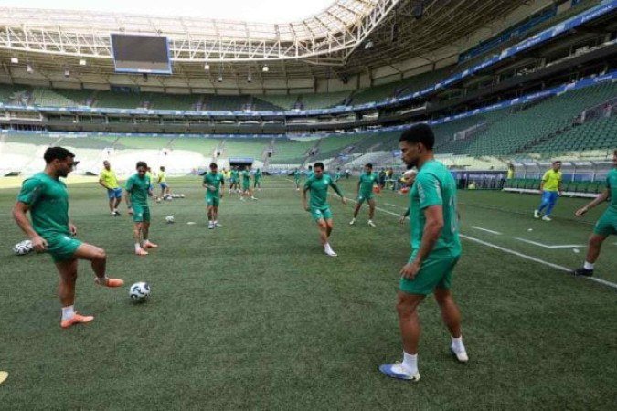 Palmeiras realizou trabalho no Allianz nesta terça-feira  -  (crédito: Foto: Cesar Greco/Palmeiras)