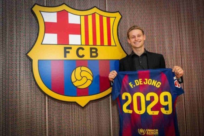 Frenkie de Jong assinou contrato com o Barcelona até junho de 2029 -  (crédito: Foto: Divulgação)