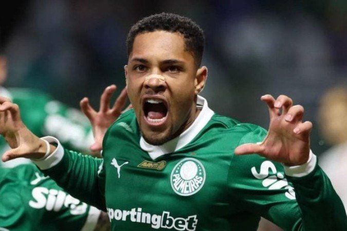 Atacante marcou dois gols na vitória do Palmeiras por 5 a 1 sobre o Red Bull Bragantino - (crédito: Cesar Greco / Palmeiras) Atacante marcou dois gols na vitória do Palmeiras por 5 a 1 sobre o Red Bull Bragantino - (crédito: Cesar Greco / Palmeiras)