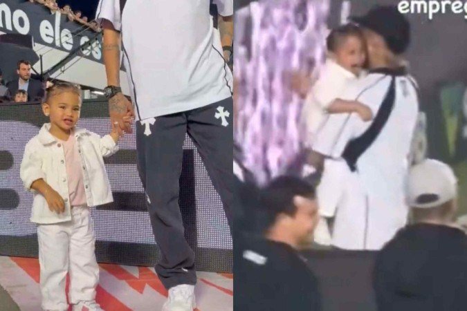 Filha de Neymar é atingida na cabeça e deixa estádio aos prantos -  (crédito: Reprodução/Instagram)
