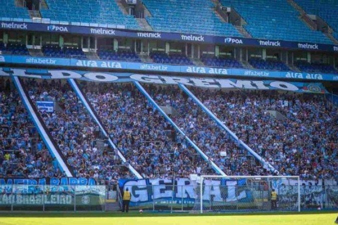 Torcida do Grêmio na Arena -  (crédito: Foto: Lucas Uebel/Grêmio)