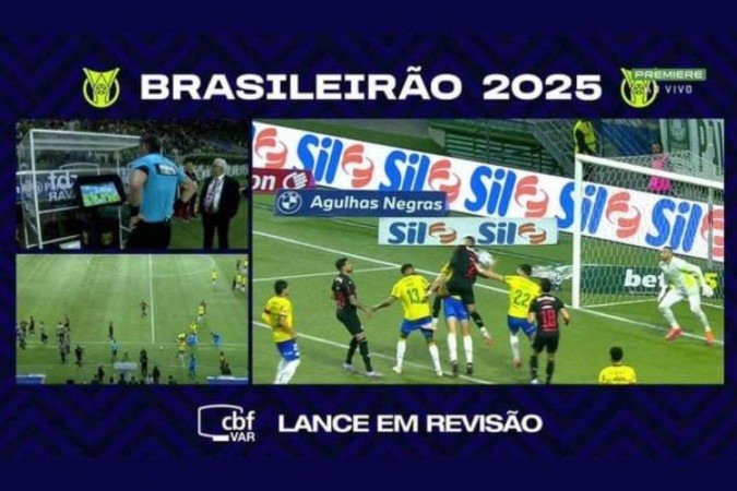 Raphael Claus marcou pênalti para o Bragantino após conferir o lance no VAR -  (crédito: Foto: Reprodução)