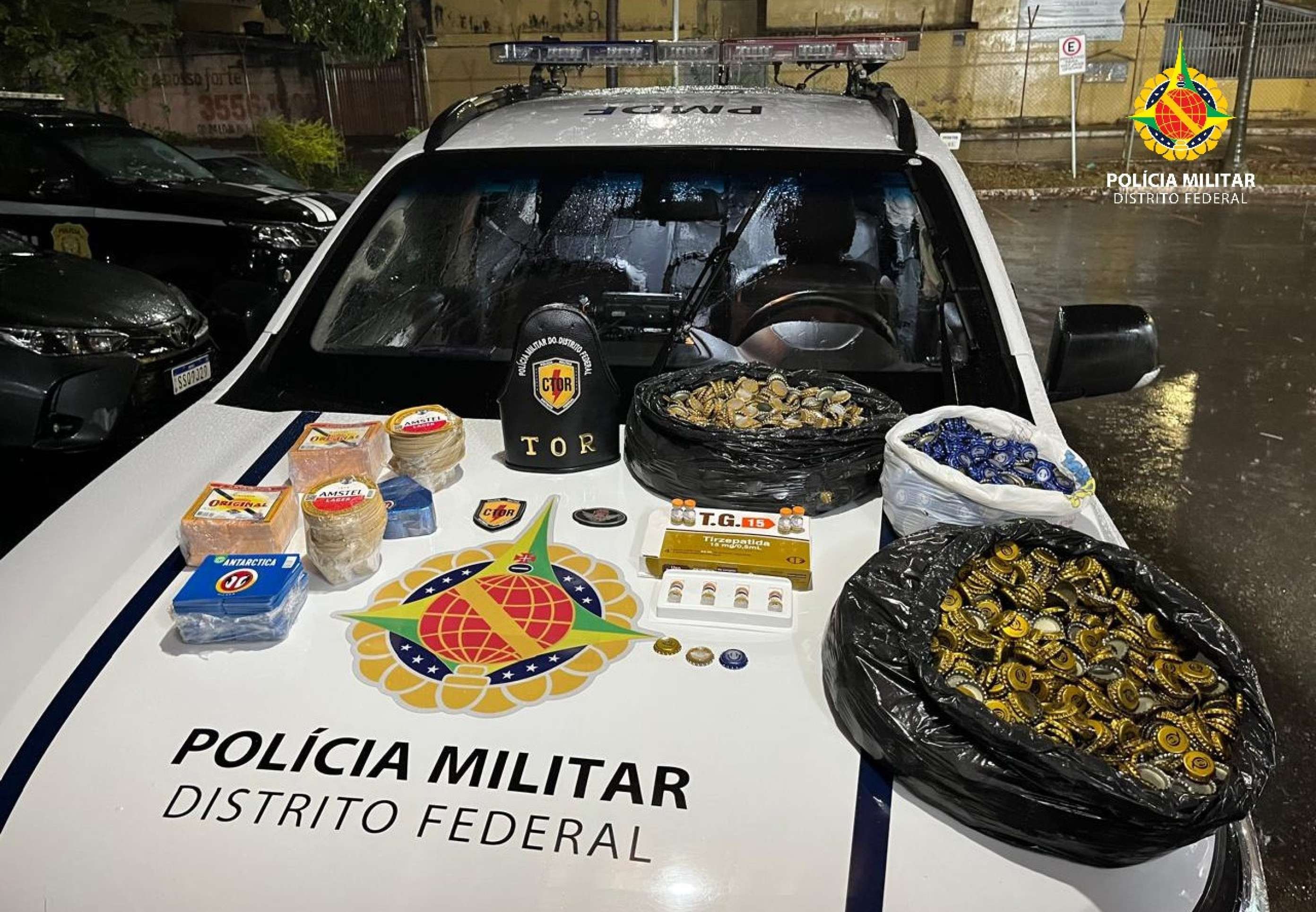 PMDF flagra transporte de Mounjaro e material para falsificação de bebidas