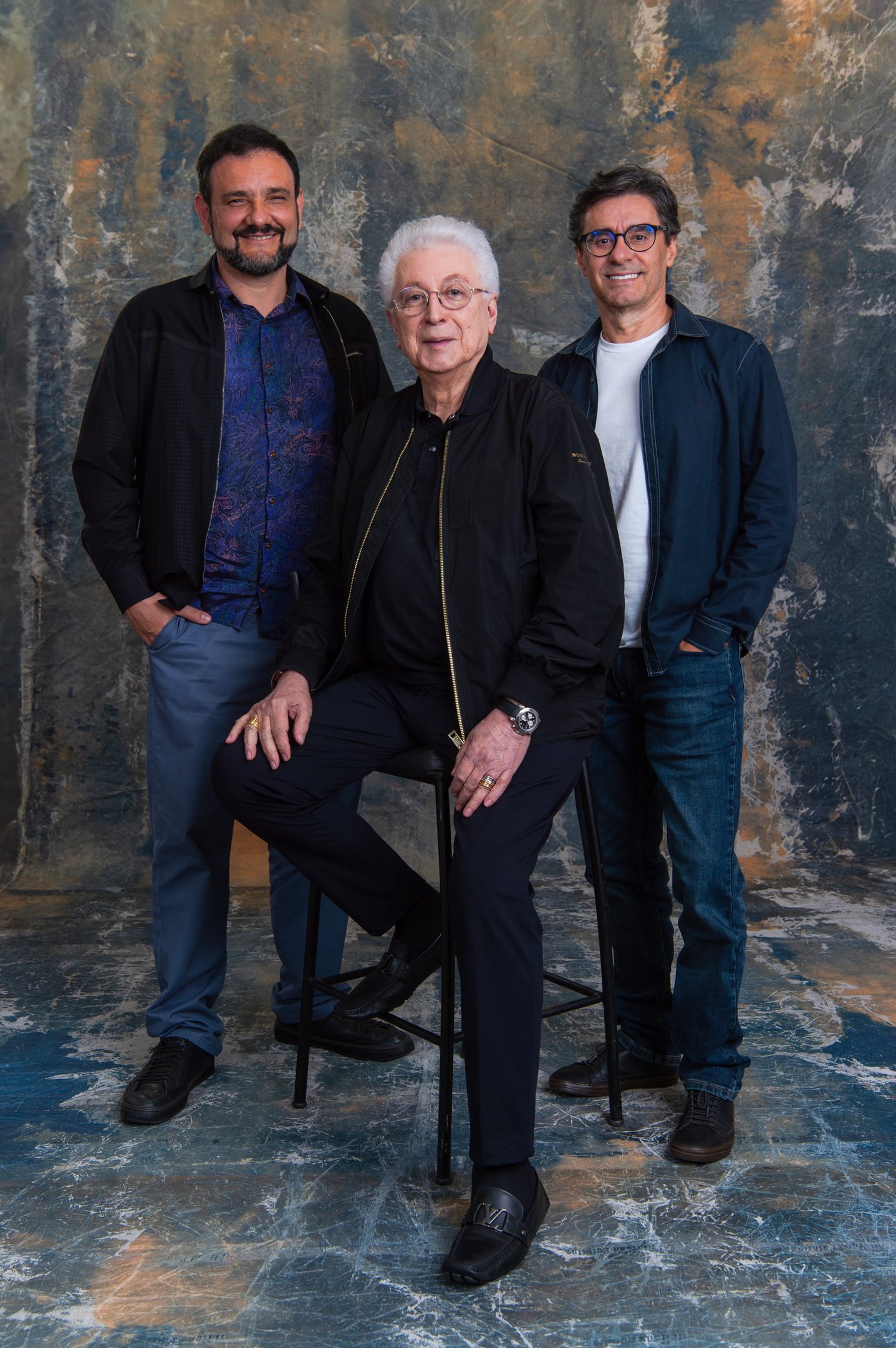 Aguinaldo Silva, entre Z&eacute; Dassilva e Virgilio Silva     