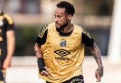 Neymar durante treino do Santos no CT Rei Pelé -  (crédito: Foto: Raul Baretta/Santos FC)