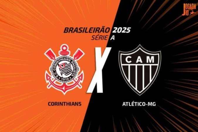 Corinthians e Atlético-MG entram em campo neste sábado pelo Brasileirão -  (crédito: Arte: Jogada10)