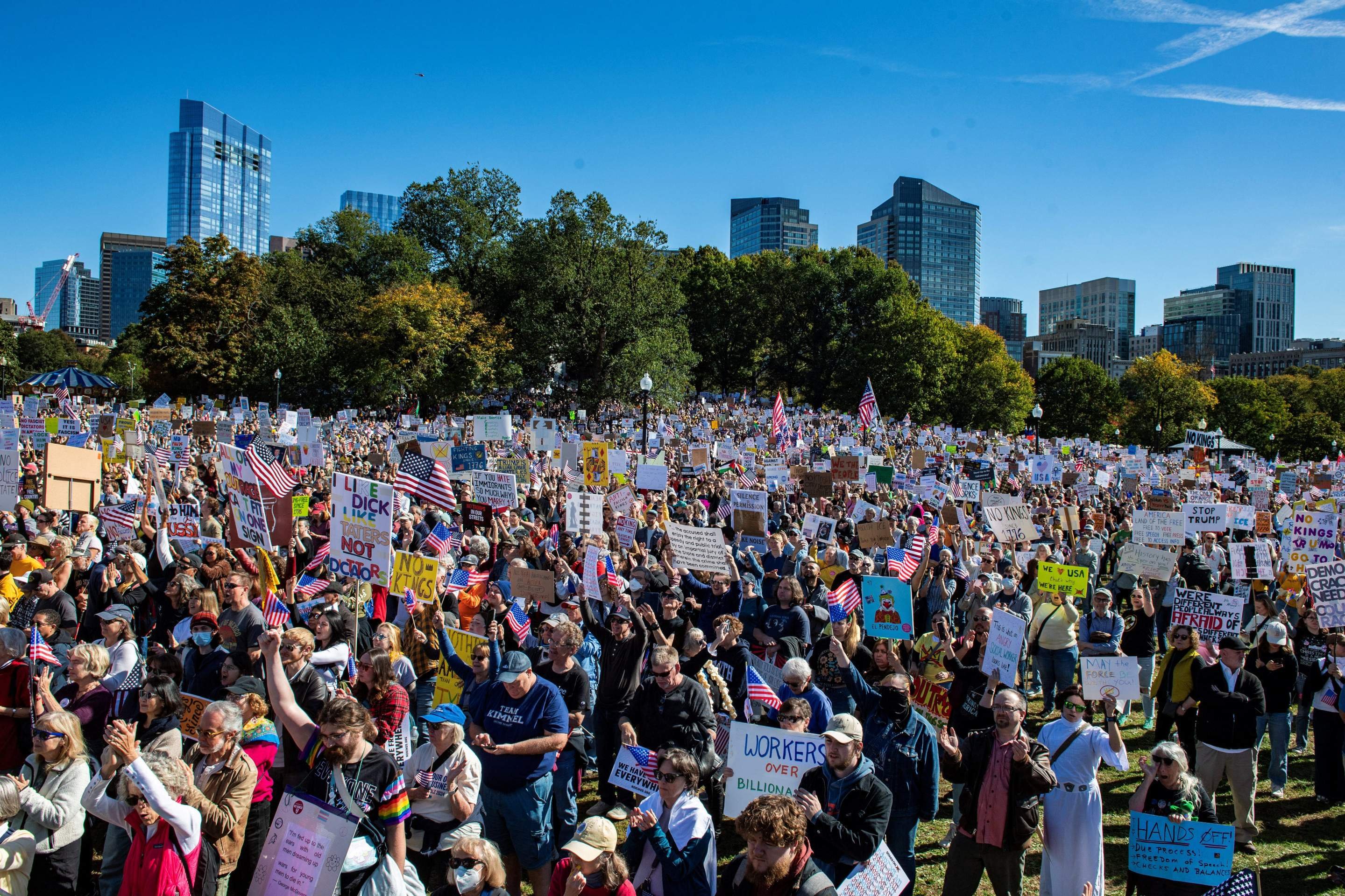 Protestos da campanha 'No kings' nos Estados Unidos: Trump na berlinda -  (crédito: Joseph Prezioso / AFP)