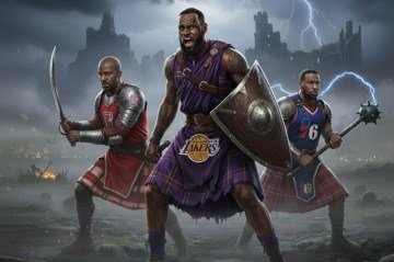 Chris Paul (Clippers), LeBron James (Lakers) e Kyle Lowry (7aes): primeira vez que a NBA começa uma temporada com três jogadores ativos colecionando no mínimo 20 anos de liga - (crédito: Montagem com auxílio de IA/Gemini) Chris Paul (Clippers), LeBron James (Lakers) e Kyle Lowry (7aes): primeira vez que a NBA começa uma temporada com três jogadores ativos colecionando no mínimo 20 anos de liga - (crédito: Montagem com auxílio de IA/Gemini)