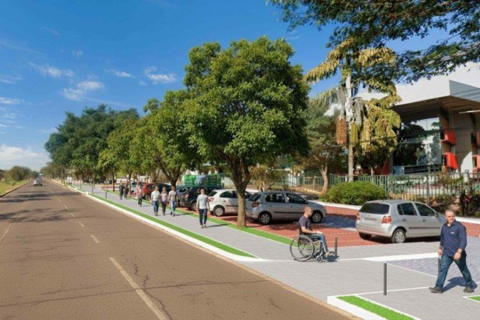 Modelo das reformas na região, que abriga condomínios e colégios -  (crédito: Divulgação/Seduh)