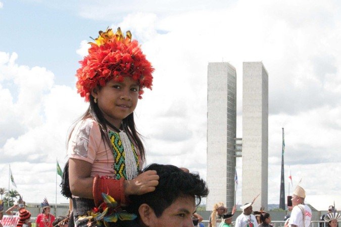 Xiwariru durante o 20° Acampamento Terra Livre -  (crédito: Julia Pá)