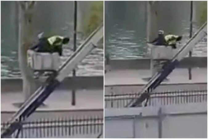 Criminosos utilizaram equipamento fabricado pela Böck Agilo para retirar itens de valor de dentro do museu parisiense  -  (crédito: Reprodução/X)