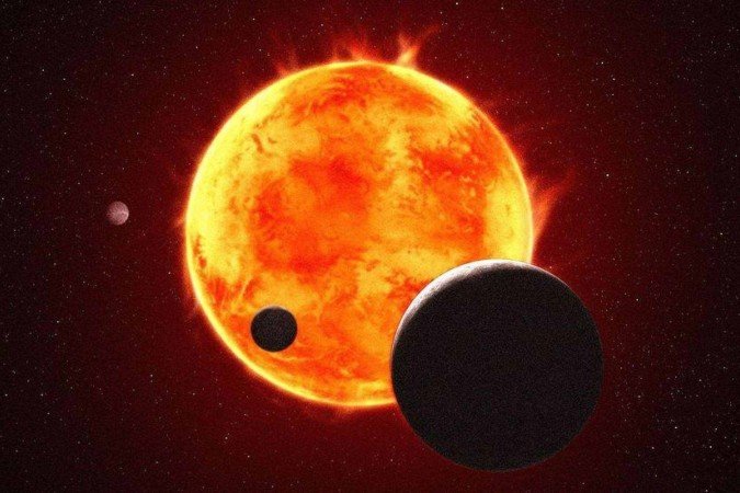 Existem 'Júpiteres quentes' em uma variedade de cores e tamanhos. O menor planeta da imagem tem o tamanho aproximado do Júpiter do nosso Sistema Solar. - (crédito: ESA/Hubble/Nasa) Existem 'Júpiteres quentes' em uma variedade de cores e tamanhos. O menor planeta da imagem tem o tamanho aproximado do Júpiter do nosso Sistema Solar. - (crédito: ESA/Hubble/Nasa)