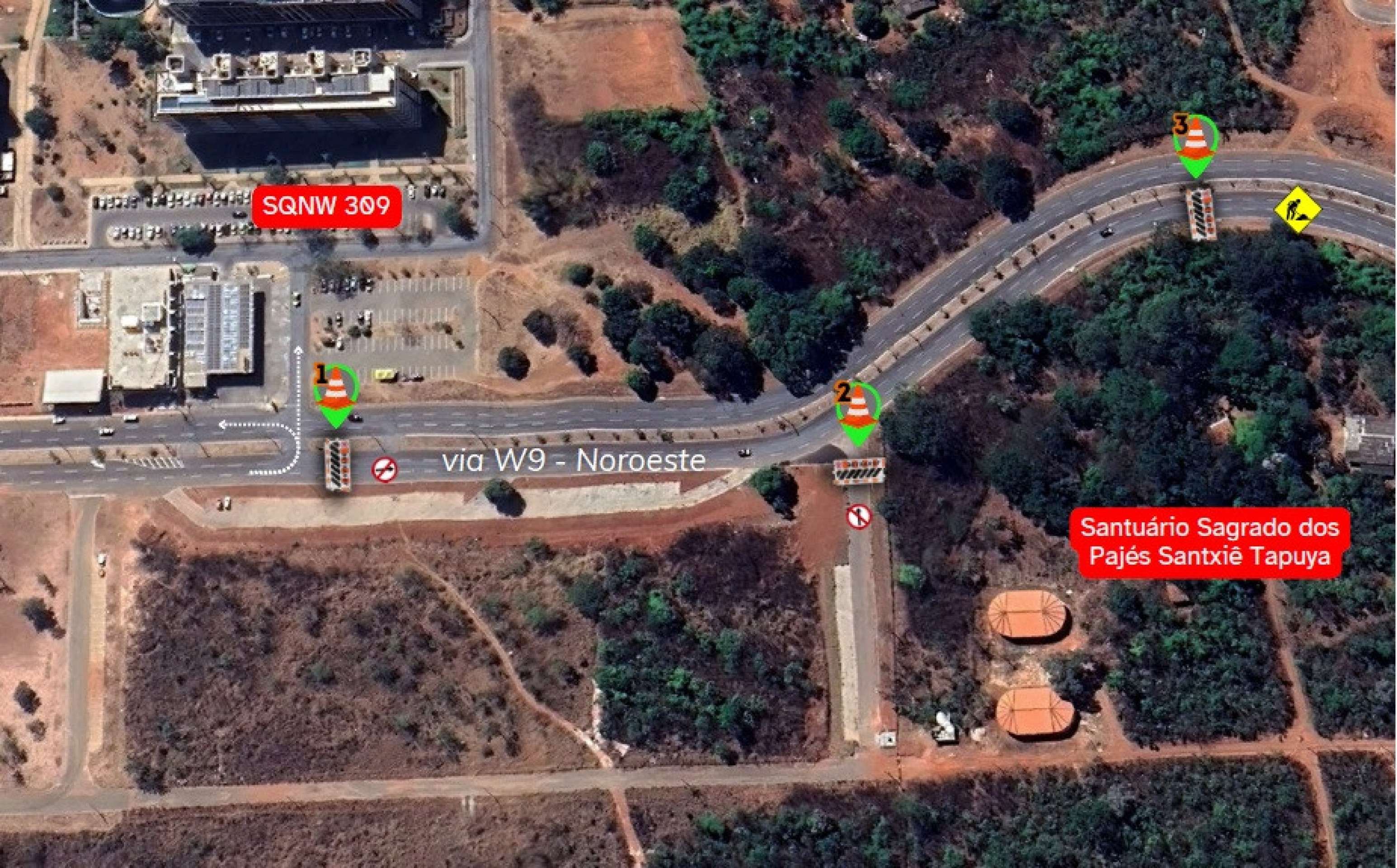 O fluxo de veículos sentido Setor Terminal Norte (STN) será desviado para a SQNW 307