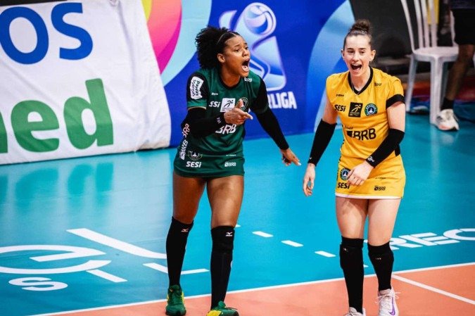 Virada decretou a comemoração pelo primeiro triunfo na temporada da Superliga Feminina de Vôlei - (crédito: Thiago Mendes/Tijuca Tênis Clube) Virada decretou a comemoração pelo primeiro triunfo na temporada da Superliga Feminina de Vôlei - (crédito: Thiago Mendes/Tijuca Tênis Clube)