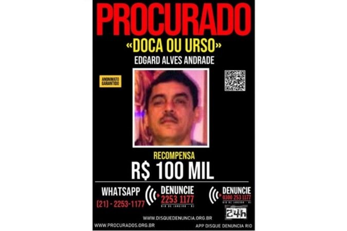 Disque Denúncia oferece R$ 100 mil por informações sobre Doca, líder do CV