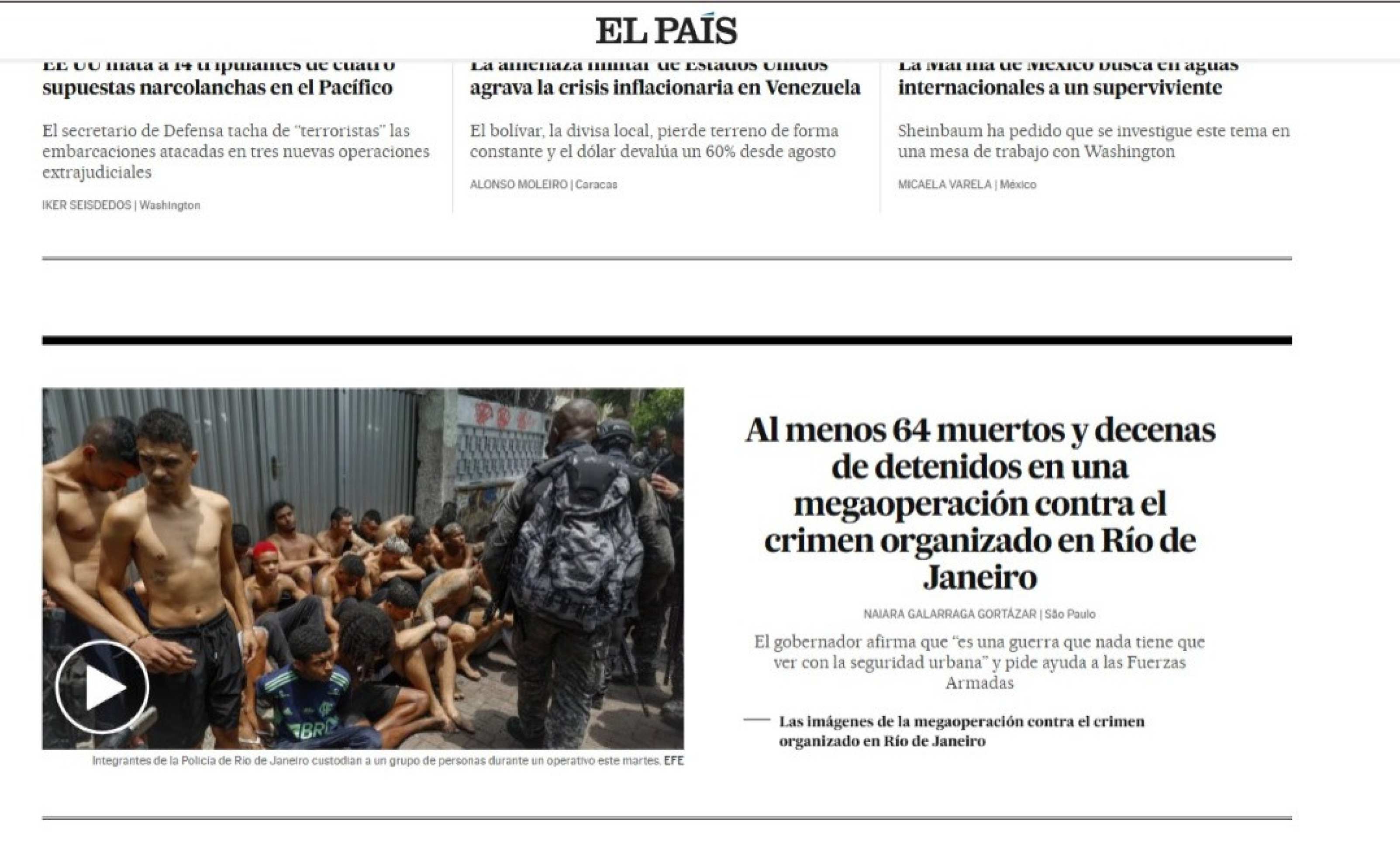 Megaoperação repercute na imprensa internacional