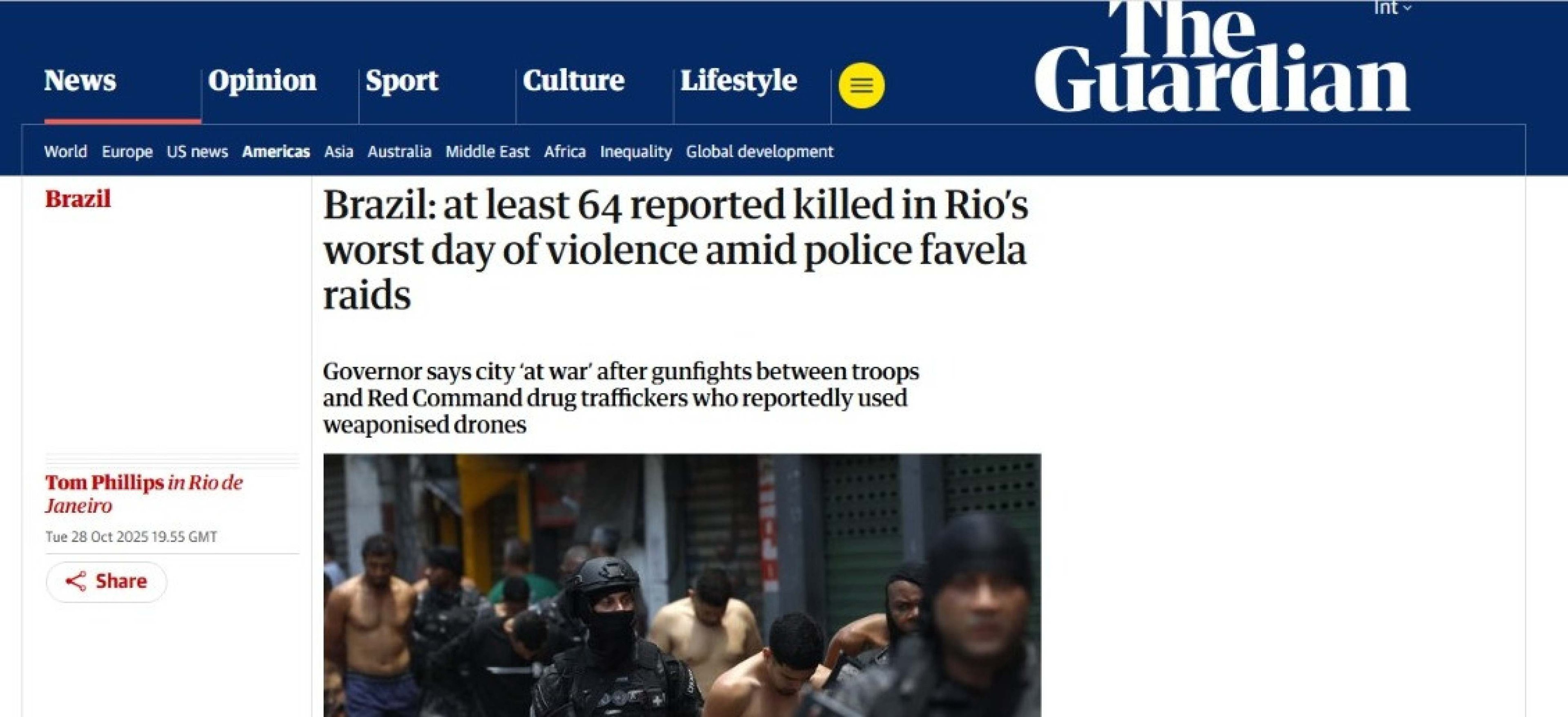 Megaoperação repercute na imprensa internacional