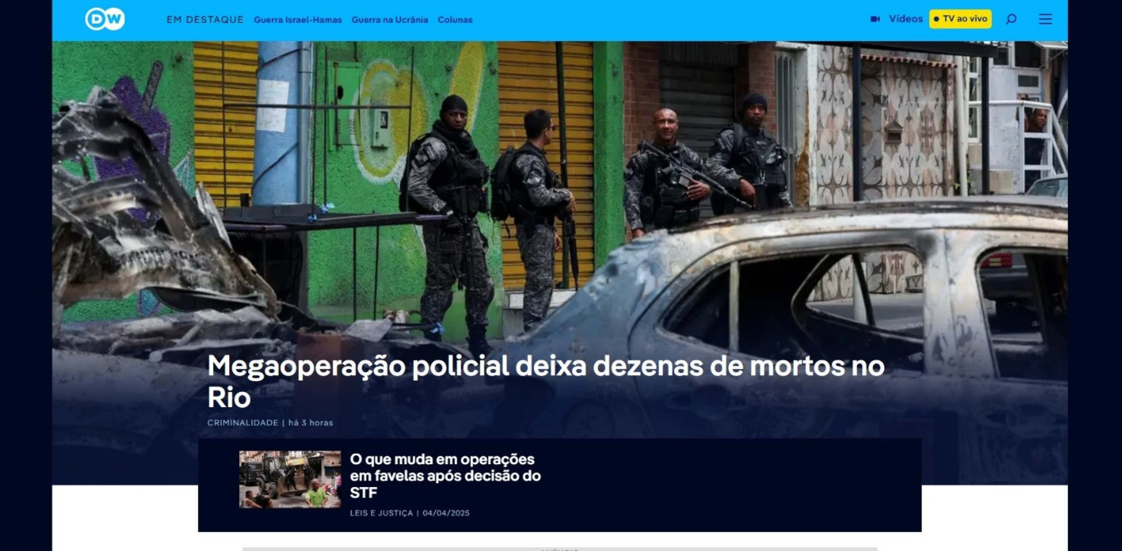 Megaoperação repercute na imprensa internacional