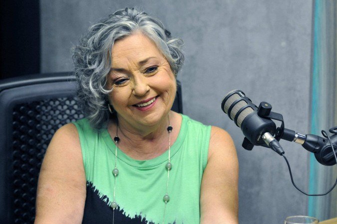 30/10/2025. Crédito: Minervino Júnior/CB/D.A Press. Brasil. Brasilia - DF. Podcast Pod Envelhecer com Márcia Amaral(atriz e poeta) na Bancada Mila Ferreira e Sibele Negromonte - (crédito: Minervino Júnior/CB/D.A.Press) 30/10/2025. Crédito: Minervino Júnior/CB/D.A Press. Brasil. Brasilia - DF. Podcast Pod Envelhecer com Márcia Amaral(atriz e poeta) na Bancada Mila Ferreira e Sibele Negromonte - (crédito: Minervino Júnior/CB/D.A.Press)