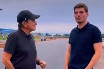 O holandês visitou o circuito ao lado do sogro, o bicampeão de Fórmula 1 Nelson Piquet, e elogiou o traçado - (crédito: Reprodução/Instagram/@nelsonpiquet6) O holandês visitou o circuito ao lado do sogro, o bicampeão de Fórmula 1 Nelson Piquet, e elogiou o traçado - (crédito: Reprodução/Instagram/@nelsonpiquet6)