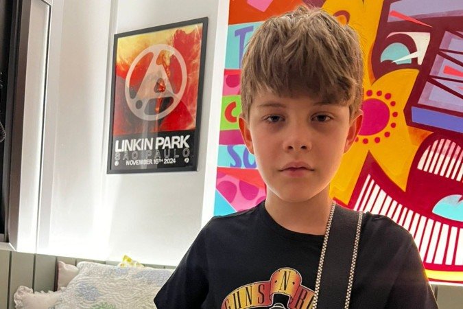 Daniel Craide, de apenas 10 anos, aprendeu 
a tocar guitarra inspirado pelo 
ídolo, Slash