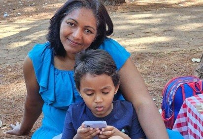 Safyra Alencar com o filho, Jorge Alencar -  (crédito: Arquivo Pessoal)